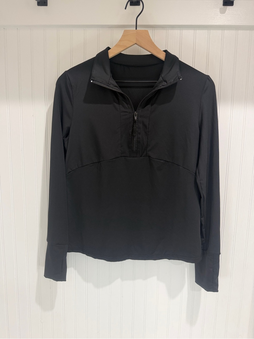 SHEIN Black Quarter Zip Athletic Pullover Top Women’s Large